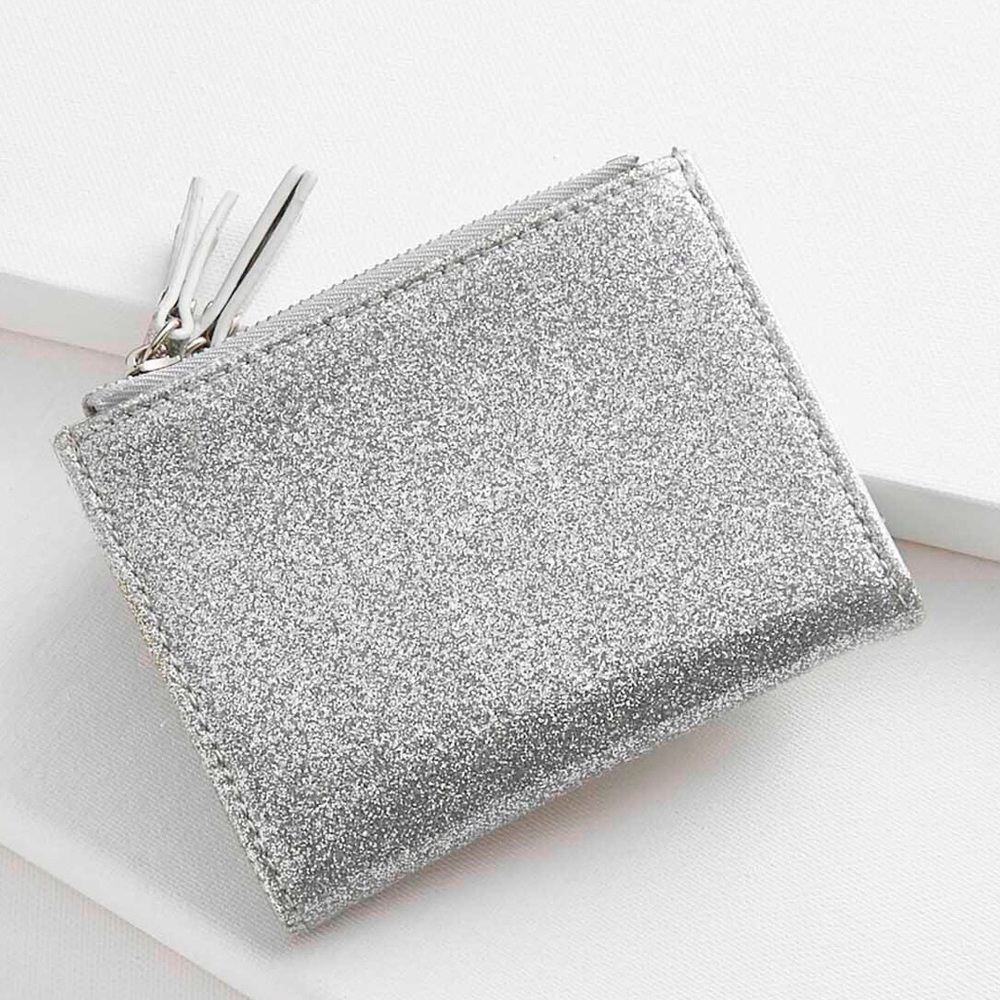 Patent Glitter Bi Fold Wallet